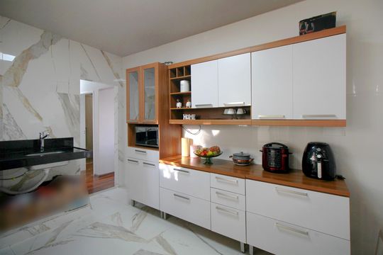 Cozinha de apartamento à venda com 3 quartos, 97m² em Salgado Filho, Belo Horizonte