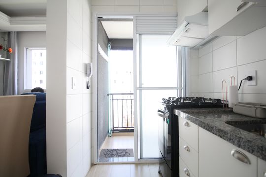 Cozinha de apartamento à venda com 1 quarto, 32m² em Vila Andrade, São Paulo