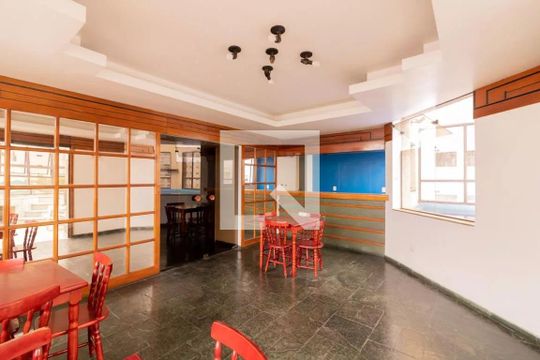 Área comum - Salão de festas de apartamento para alugar com 1 quarto, 75m² em Moema, São Paulo