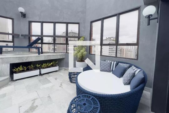 Área comum - Piscina de apartamento para alugar com 1 quarto, 75m² em Moema, São Paulo