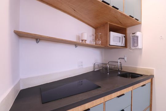 Cozinha de kitnet/studio para alugar com 1 quarto, 55m² em Vila Romana, São Paulo