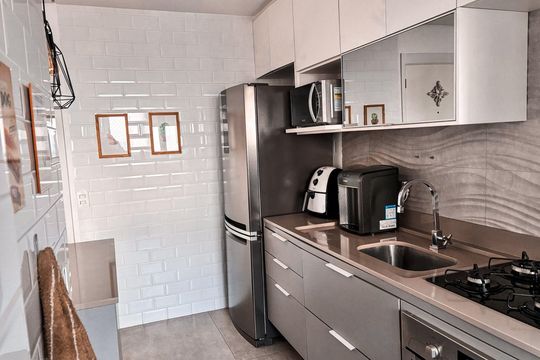 Cozinha de apartamento à venda com 2 quartos, 57m² em Lauzane Paulista, São Paulo