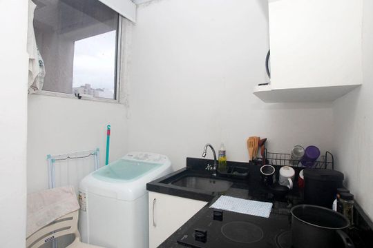 Cozinha de kitnet/studio à venda com 1 quarto, 15m² em Centro Histórico, Porto Alegre