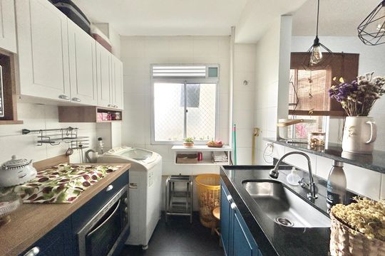 Cozinha de apartamento à venda com 2 quartos, 39m² em Rondônia, Novo Hamburgo