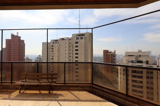 Varanda da Sala de apartamento para alugar com 4 quartos, 637m² em Vila Andrade, São Paulo