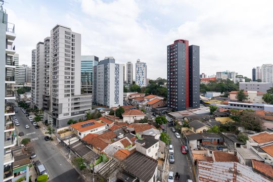 Vista da Suíte de apartamento para alugar com 2 quartos, 43m² em Vila Guarani (zona Sul), São Paulo