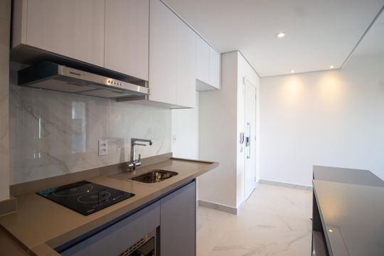 Cozinha de apartamento para alugar com 1 quarto, 44m² em Parque Campolim, Sorocaba