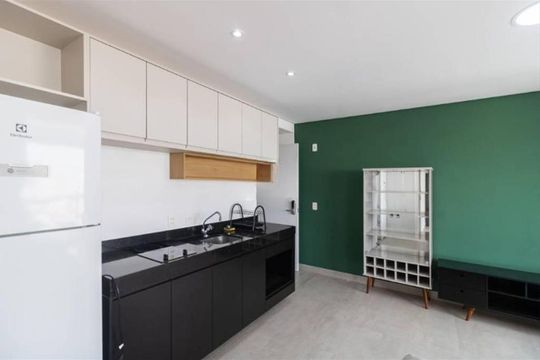 Cozinha de apartamento para alugar com 1 quarto, 54m² em Vila Mariana, São Paulo
