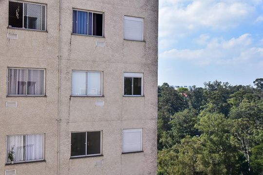 Vista da Suíte de apartamento à venda com 1 quarto, 24m² em Panamby, São Paulo