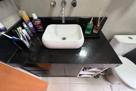 Banheiro da Suíte de apartamento à venda com 2 quartos, 122m² em Jardim, Santo André