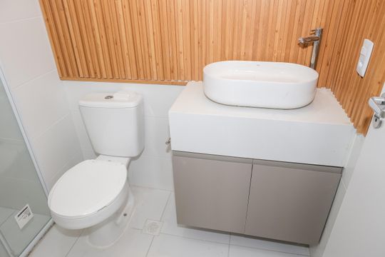 Banheiro do Studio de kitnet/studio à venda com 1 quarto, 25m² em Pompeia, São Paulo