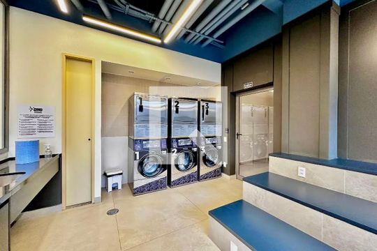 Área comum - Lavanderia de kitnet/studio à venda com 1 quarto, 25m² em Santo Amaro, São Paulo