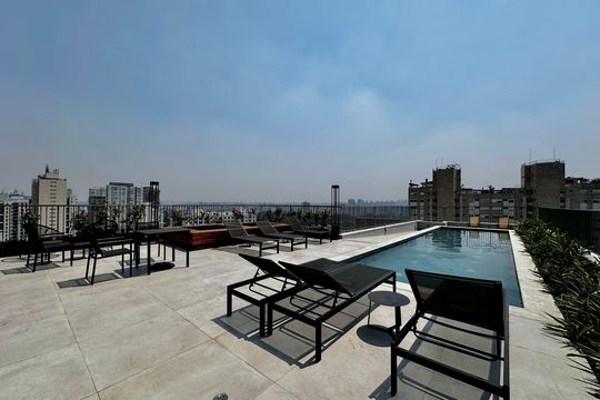 Área comum - Piscina de kitnet/studio à venda com 1 quarto, 25m² em Santo Amaro, São Paulo