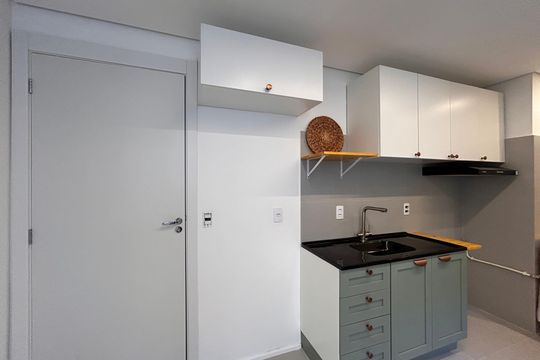 Cozinha de apartamento à venda com 2 quartos, 35m² em Vila Barreto, São Paulo