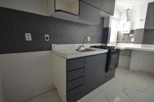 Cozinha de apartamento à venda com 2 quartos, 48m² em Campo Grande, Rio de Janeiro