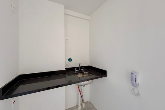 Cozinha  de kitnet/studio à venda com 1 quarto, 26m² em Itaim Bibi, São Paulo
