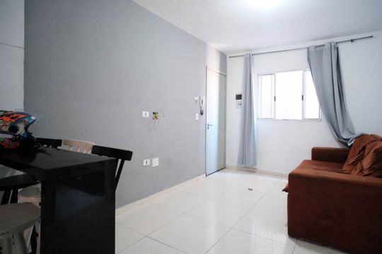 Sala/Cozinha de apartamento à venda com 2 quartos, 46m² em Vila Euthalia, São Paulo