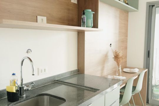 Cozinha de apartamento à venda com 1 quarto, 27m² em Vila Mariana, São Paulo