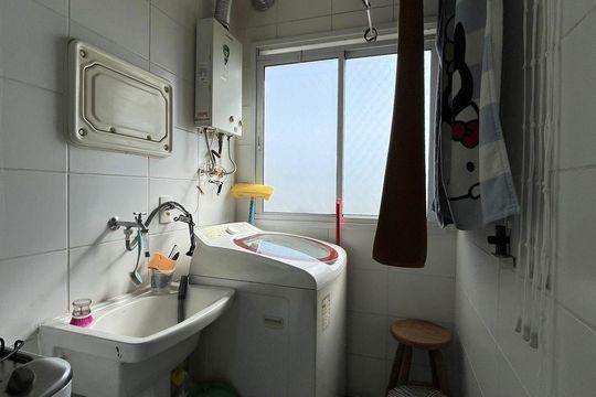 Área de serviço de apartamento à venda com 2 quartos, 45m² em Jardim Utinga, Santo André