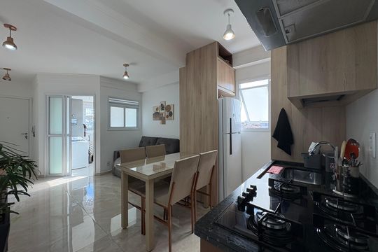 Cozinha de apartamento à venda com 2 quartos, 54m² em Jardim, Santo André