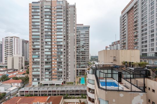Vista da Varanda de kitnet/studio à venda com 1 quarto, 25m² em Jardim das Acacias, São Paulo