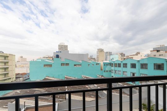 Sacada da Sala de apartamento para alugar com 1 quarto, 27m² em Centro Histórico de São Paulo, São Paulo