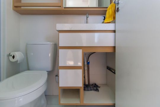 Banheiro de apartamento à venda com 2 quartos, 33m² em Jardim Adutora, São Paulo
