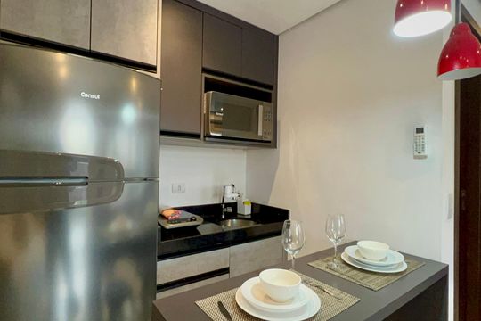 Cozinha de kitnet/studio à venda com 1 quarto, 30m² em Pinheiros, São Paulo