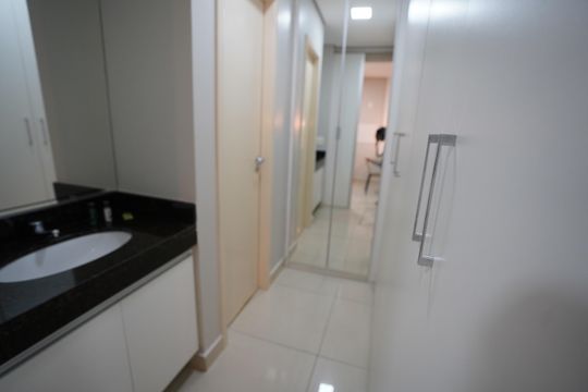 Lavabo de apartamento à venda com 1 quarto, 46m² em Setor Bueno, Goiânia