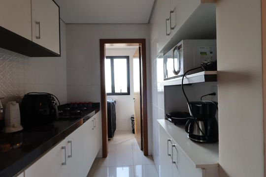 Cozinha de apartamento para alugar com 1 quarto, 49m² em Jardim Palma Travassos, Ribeirão Preto