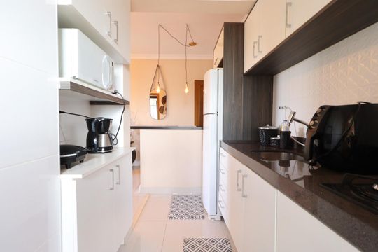 Cozinha de apartamento para alugar com 1 quarto, 49m² em Jardim Palma Travassos, Ribeirão Preto