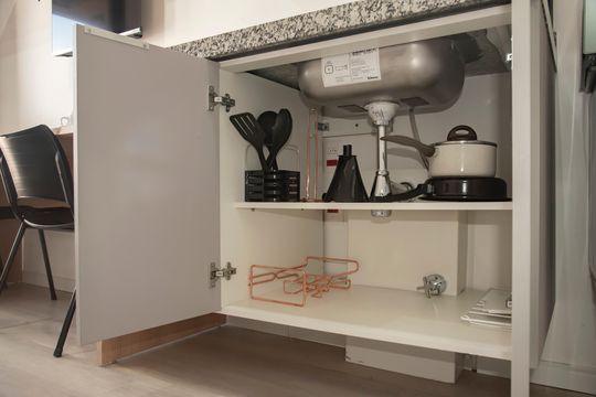 Cozinha de kitnet/studio para alugar com 1 quarto, 21m² em Vila Mariana, São Paulo