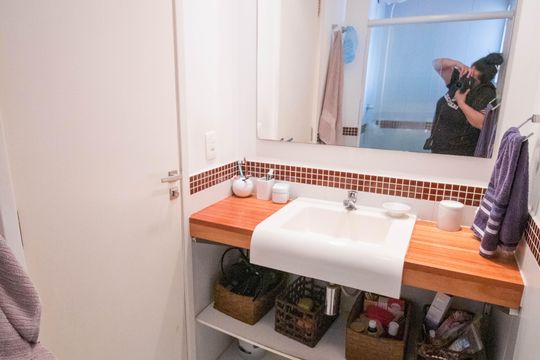Banheiro da Suíte de apartamento à venda com 2 quartos, 71m² em Campo Belo, São Paulo