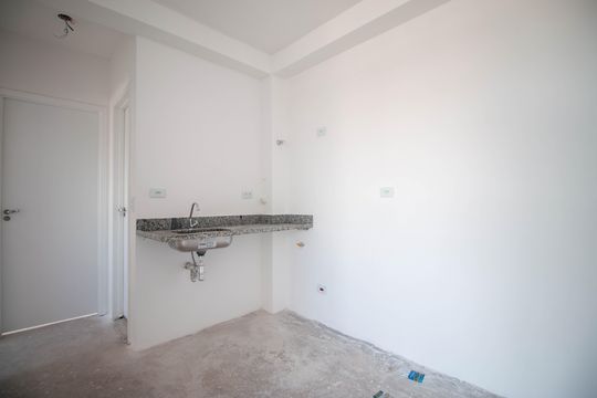 Cozinha de apartamento à venda com 1 quarto, 42m² em Jardim Casablanca, São Paulo
