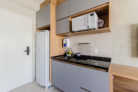 Cozinha de kitnet/studio à venda com 1 quarto, 23m² em Vila Mariana, São Paulo