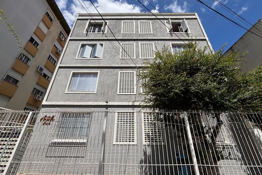 Fachada de apartamento à venda com 1 quarto, 25m² em Menino Deus, Porto Alegre