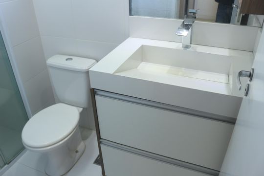 Banheiro da Suíte 1 de apartamento à venda com 2 quartos, 65m² em Santa Maria, São Caetano do Sul