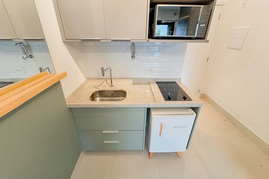 Cozinha de kitnet/studio à venda com 1 quarto, 24m² em Vila Mariana, São Paulo