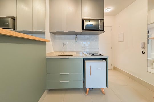 Cozinha de kitnet/studio à venda com 1 quarto, 24m² em Vila Mariana, São Paulo