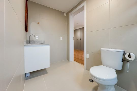 Banheiro Social de kitnet/studio à venda com 1 quarto, 32m² em Sacomã, São Paulo