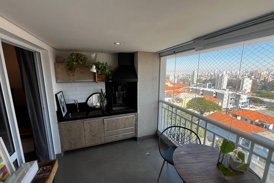 Varanda da Sala de apartamento à venda com 2 quartos, 87m² em Vila Dom Pedro Ii, São Paulo