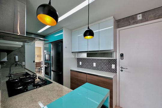 Cozinha de apartamento para alugar com 3 quartos, 109m² em Jardim Aeroporto, São Paulo