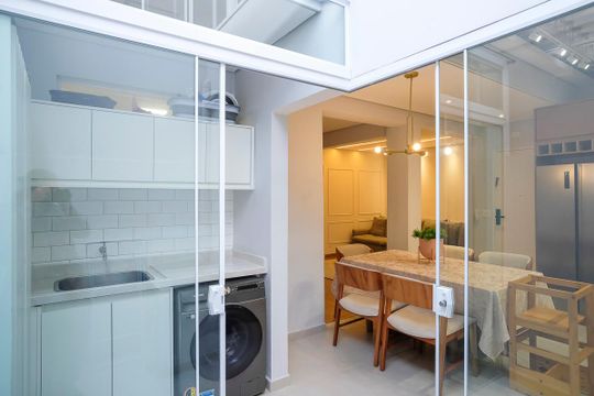 Área de serviço de apartamento à venda com 2 quartos, 92m² em Santo Antônio, São Caetano do Sul