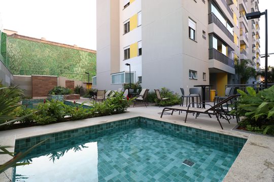 Área comum - Piscina de apartamento à venda com 1 quarto, 28m² em Água Branca, São Paulo