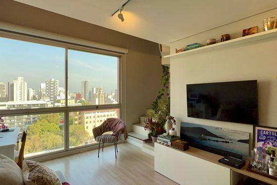 Sala de apartamento para alugar com 1 quarto, 60m² em Pinheiros, São Paulo