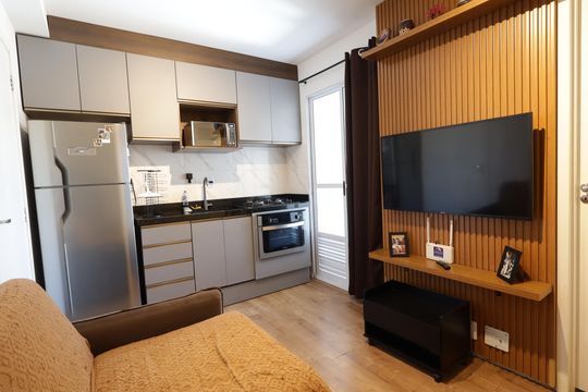 Cozinha de apartamento para alugar com 2 quartos, 32m² em Jardim Monte Kemel, São Paulo