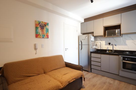 Sala de apartamento para alugar com 2 quartos, 32m² em Jardim Monte Kemel, São Paulo