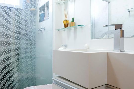 Banheiro da suíte de apartamento à venda com 2 quartos, 160m² em Santa Maria, São Caetano do Sul