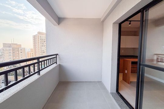 Varanda de apartamento à venda com 1 quarto, 29m² em Chácara Seis de Outubro, São Paulo