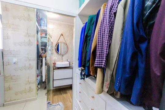 Closet da Suíte de apartamento à venda com 3 quartos, 100m² em Jardim Santo Alberto, Santo André